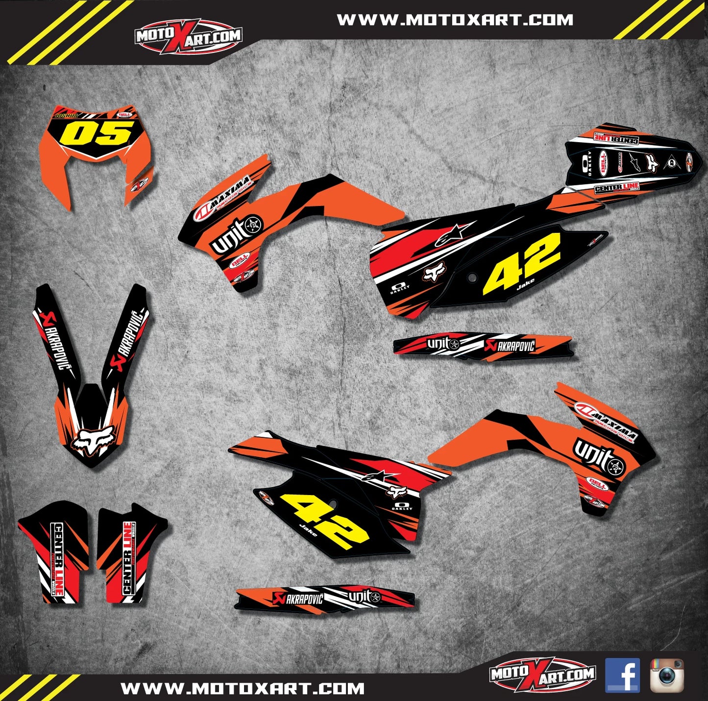 Custom Graphics Kit for KTM EXC XCF 2014-2016 DIGGER Style Stickers