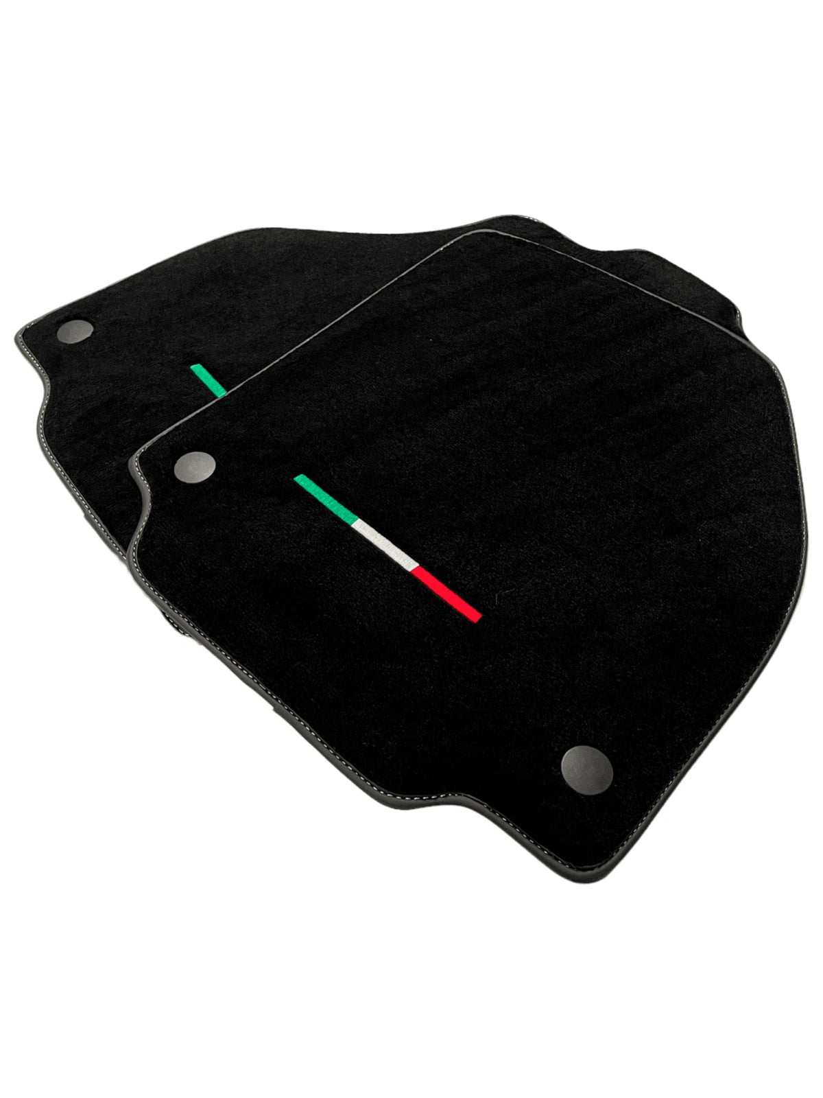 AutoWin Black Floor Mats for Ferrari F8 Tributo (2019-2023) with Yellow Stitching