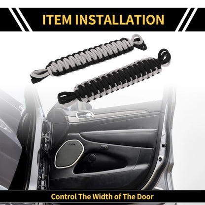 2 x Door Limiting Straps for Jeep Wrangler TJ JK JKU (2007-2018) Black Gray