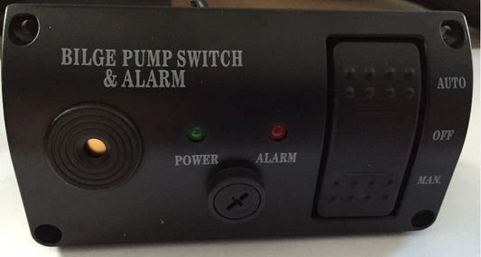 Bilge Pump Switch Panel Auto/Off/Manual Rocker Switch 12V with Alarm