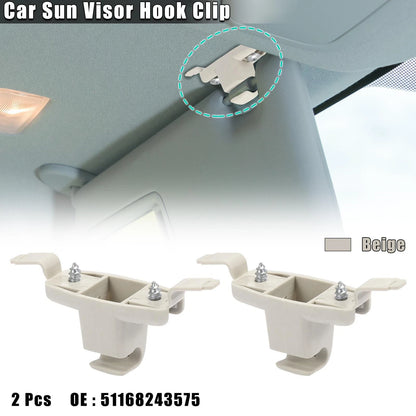 Beige Car Sun Visor Hook Clip Retainers for BMW 328i (1999-2000)