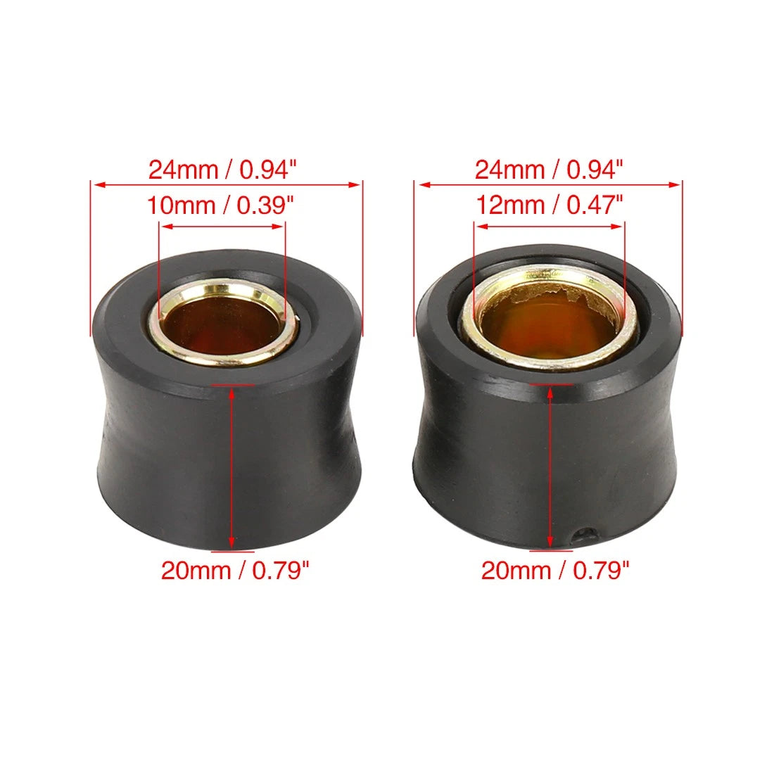 2 x 10mm Rear Shock Absorber Cushion Rubber Ring Bush Set for Universal
