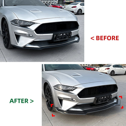 Front Lower Spoiler Lip Splitter Kit for Ford Mustang MK6.5 (2018-2023)