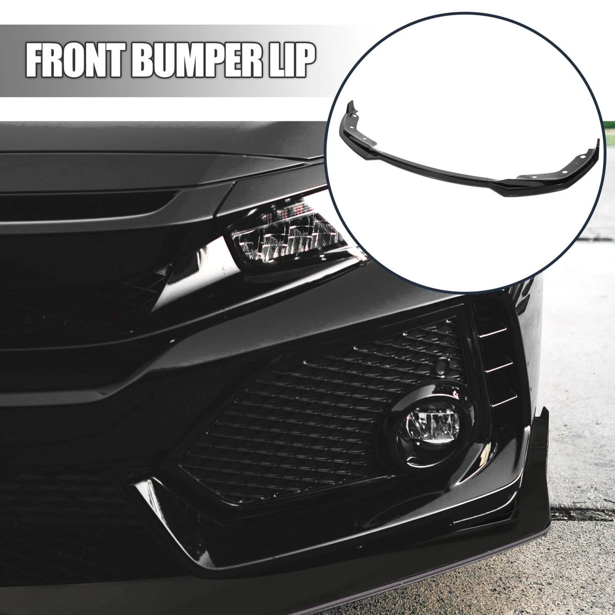 Glossy Black Front Bumper Lip Splitter Set for BMW 3 Series (2019-2021)