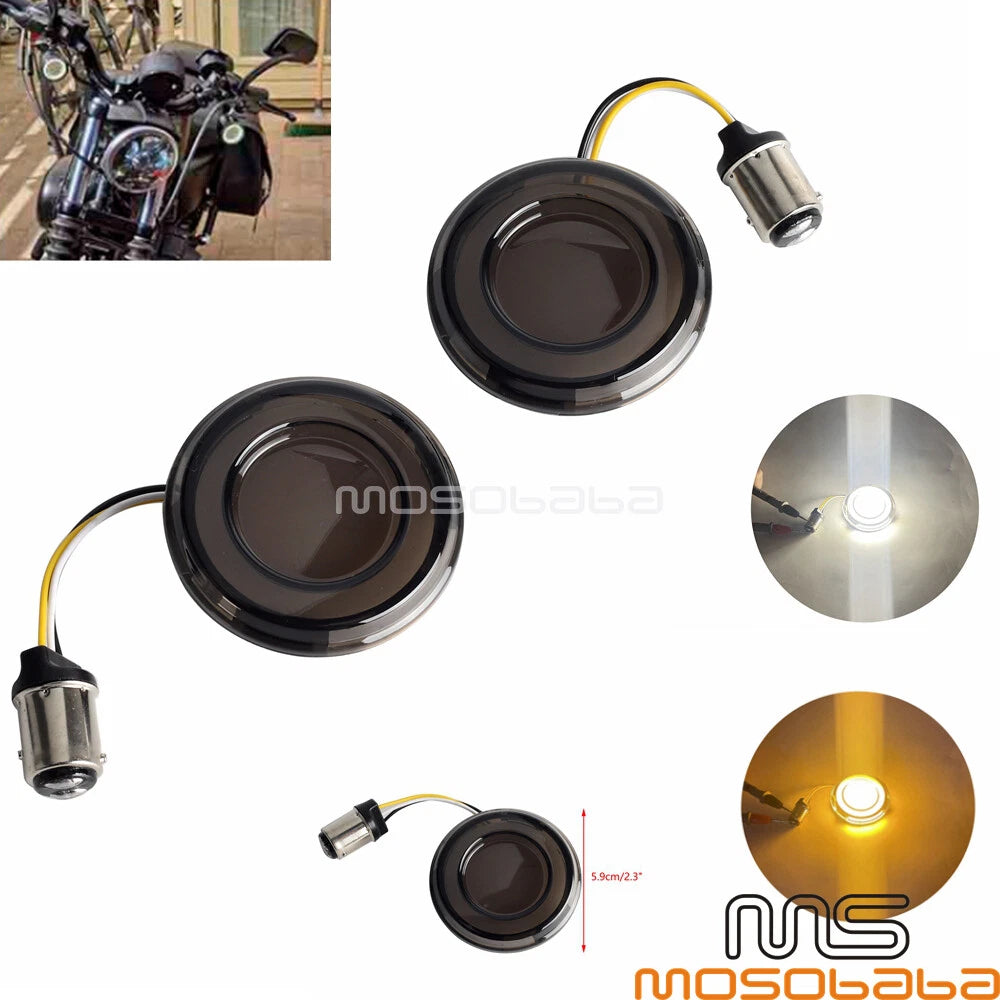 Front LED Turn Signal Lights for Harley Softail Dyna