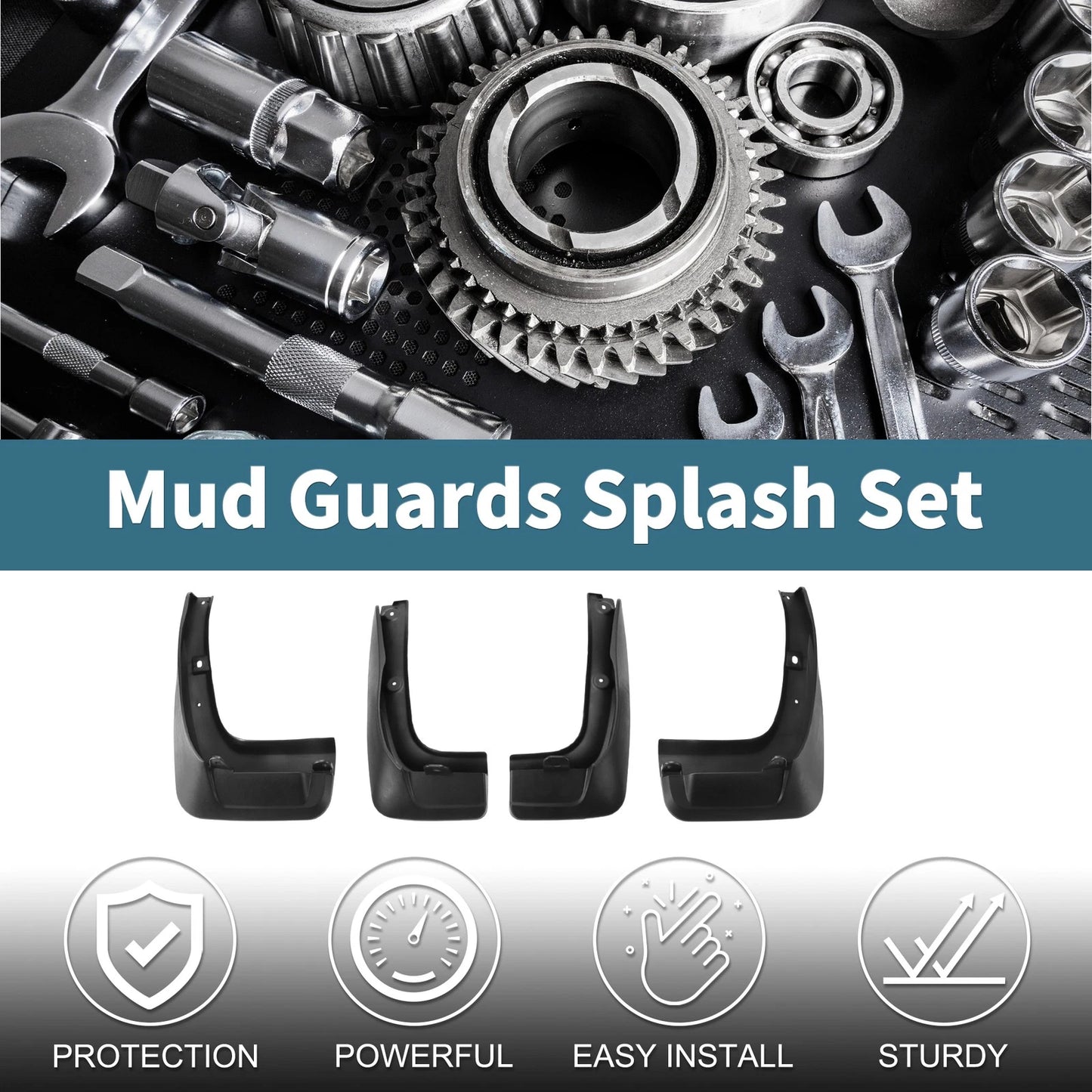Mud Flaps Splash Guards 1 Set for Toyota Highlander (2015-2020)