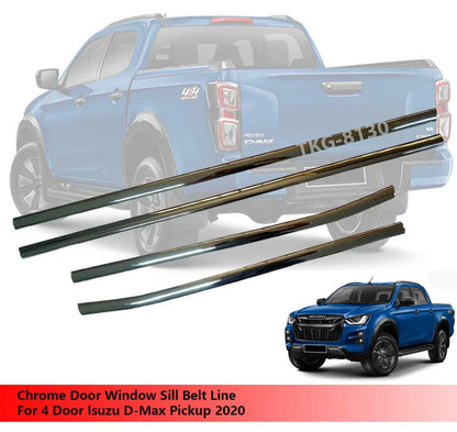 4 x Door Chrome Window Sill for Isuzu D-Max Dmax (2020)