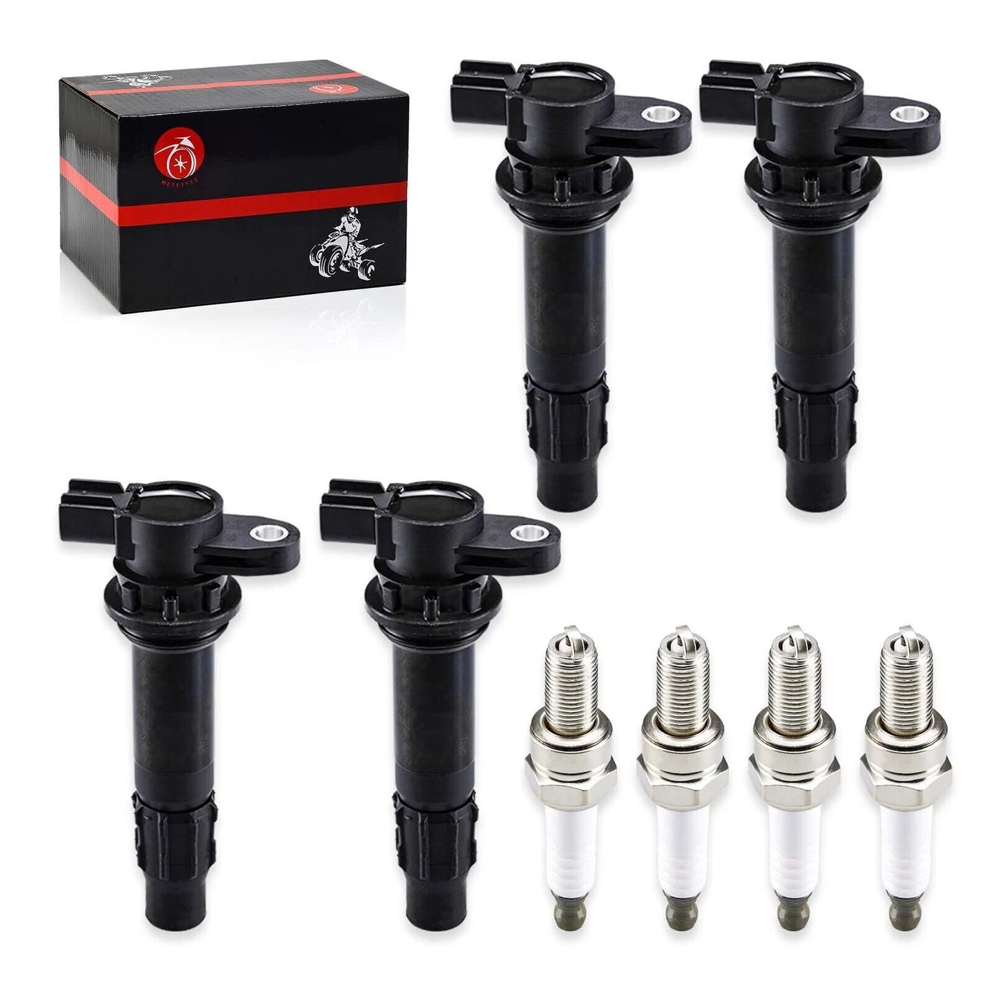 Ignition Coils 4Pcs for Yamaha WaveRunner FX/FX1000 HO 2004-2008 with Spark Plug