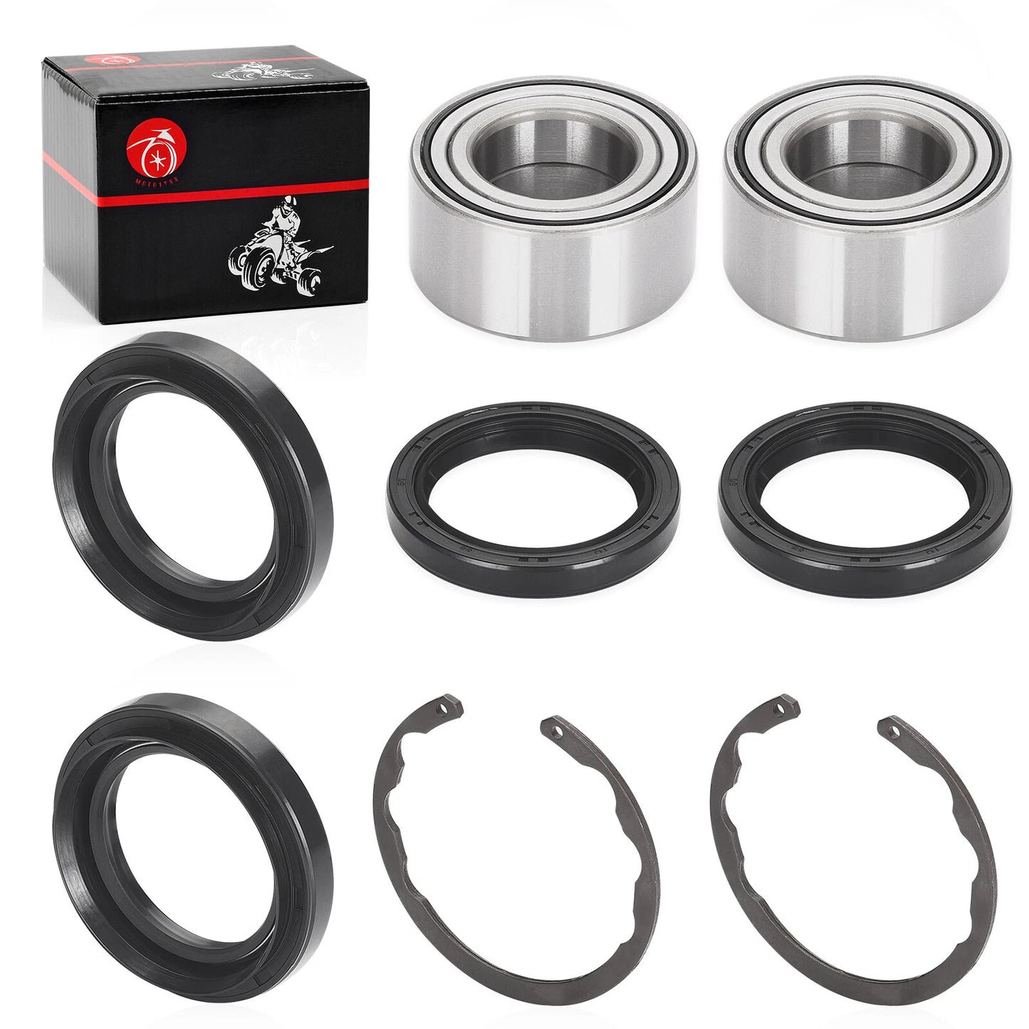 Front Wheel Bearing Seal Circlip Kit for Kawasaki Bayou 300 KLF300 4X4 1989-2005