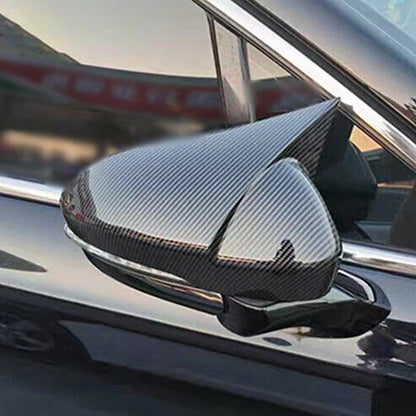 Carbon Black Rearview Door Side Mirror Cover Caps for Ford Fiesta Mk7 (2012-2016)