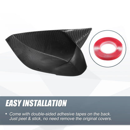Pair Rearview Mirror Cover Overlay Carbon Fiber Pattern for INFINITI Q50