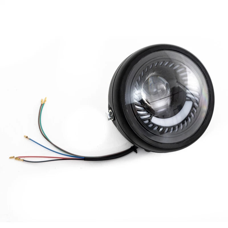 6.5" Spiral White LED Motorcycle Headlight with Bracket for Universal Motorbikes