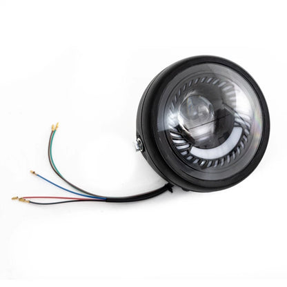 6.5" Spiral White LED Motorcycle Headlight with Bracket for Universal Motorbikes