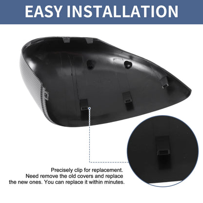 Left Right Mirror Cover Caps for Ford Fiesta (2008-2017)