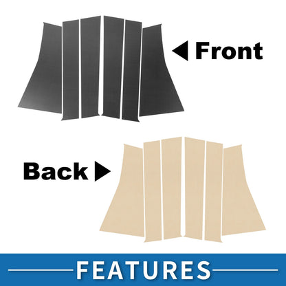 6 Pcs Door Pillar Window Trim Carbon Fiber for Mitsubishi Pajero (2007-2021)