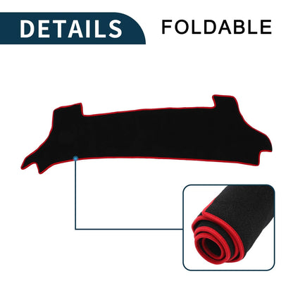 Dashboard Cover Mat for Toyota Prius 2023-2024 Black Red 1 Set