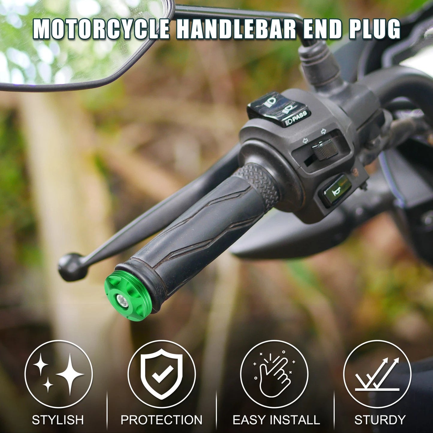 Handlebar End Plug 18-20mm 32mm OD 2 x for Motorcycle