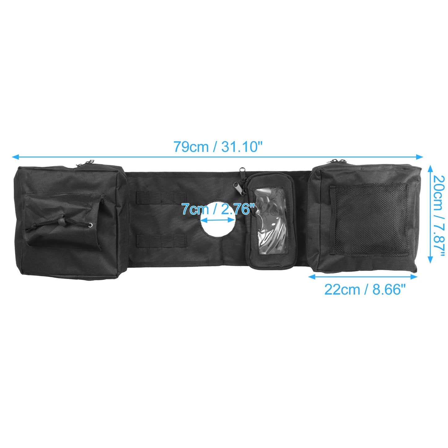 Black ATV Tank Saddle Storage Bag for Polaris Sportsman 450 570 850 & Yamaha