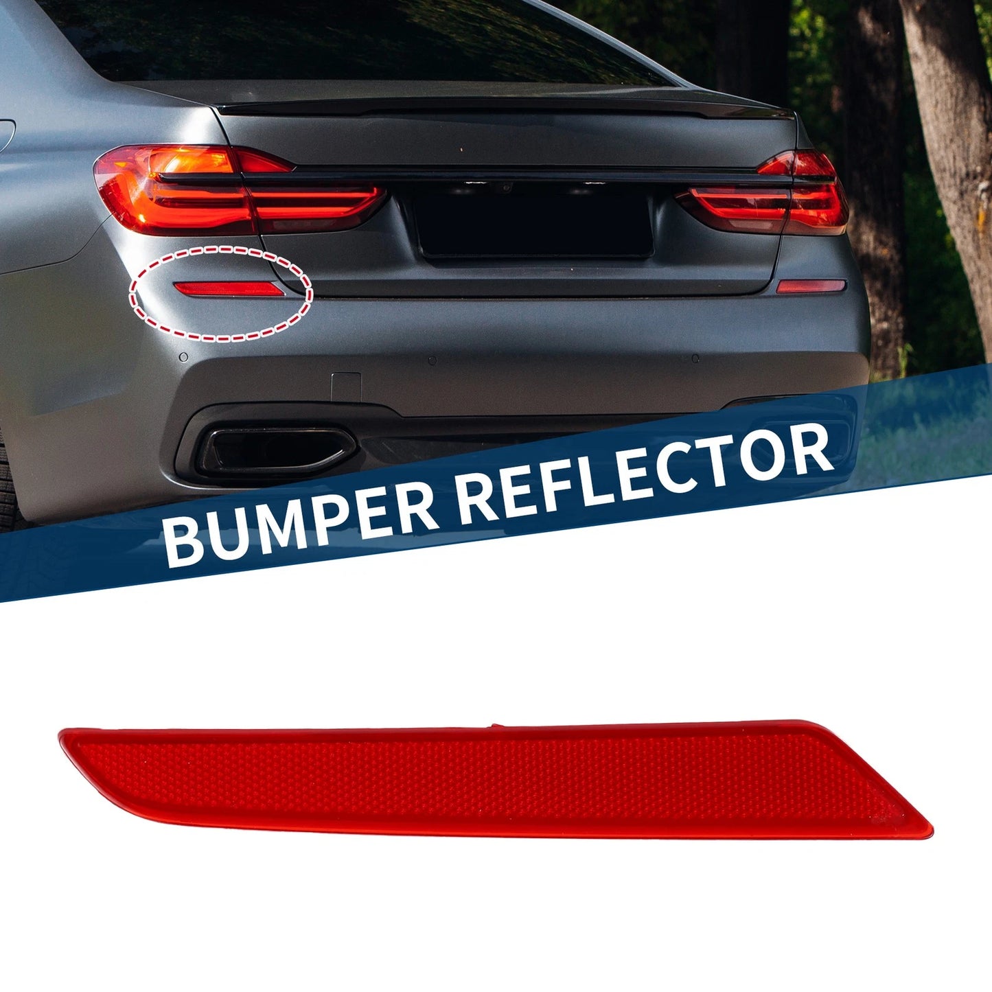 Bumper Reflector for BMW 740i Rear Left (2016-2019) Red