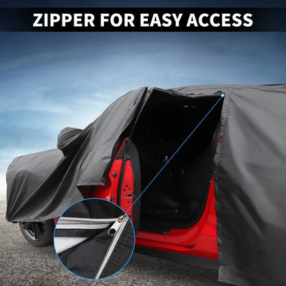 Waterproof Car Cover with Driver Door Zipper for Ford Mustang