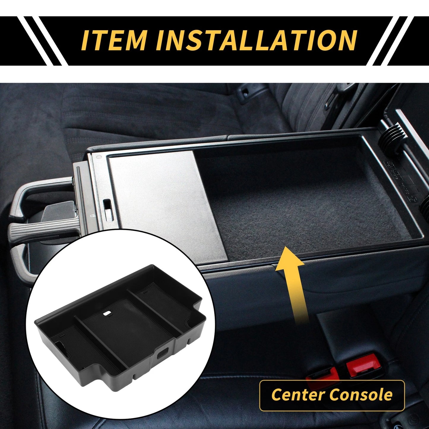 Center Console Organizer Tray for Chevy Silverado 1500 & GMC Sierra 1500 Black