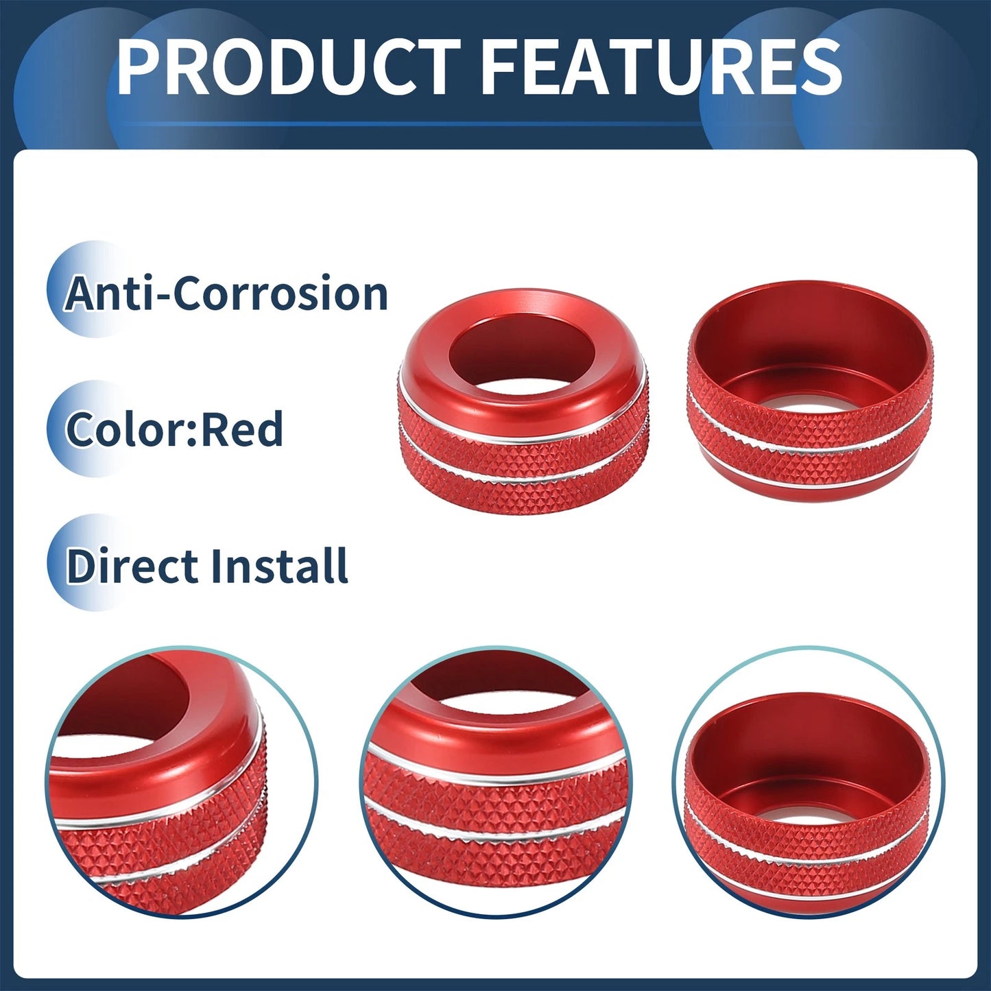Seat Heated Switch Knob Cover Ring for Infiniti G37 (2007 - 2013) Red