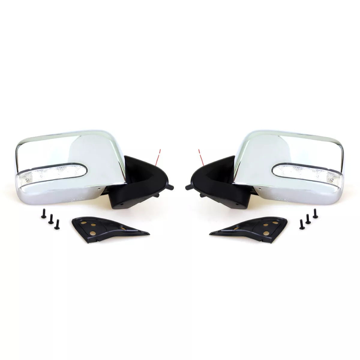 Chrome LED Door Mirrors for Nissan D22 Navara 1997-2004