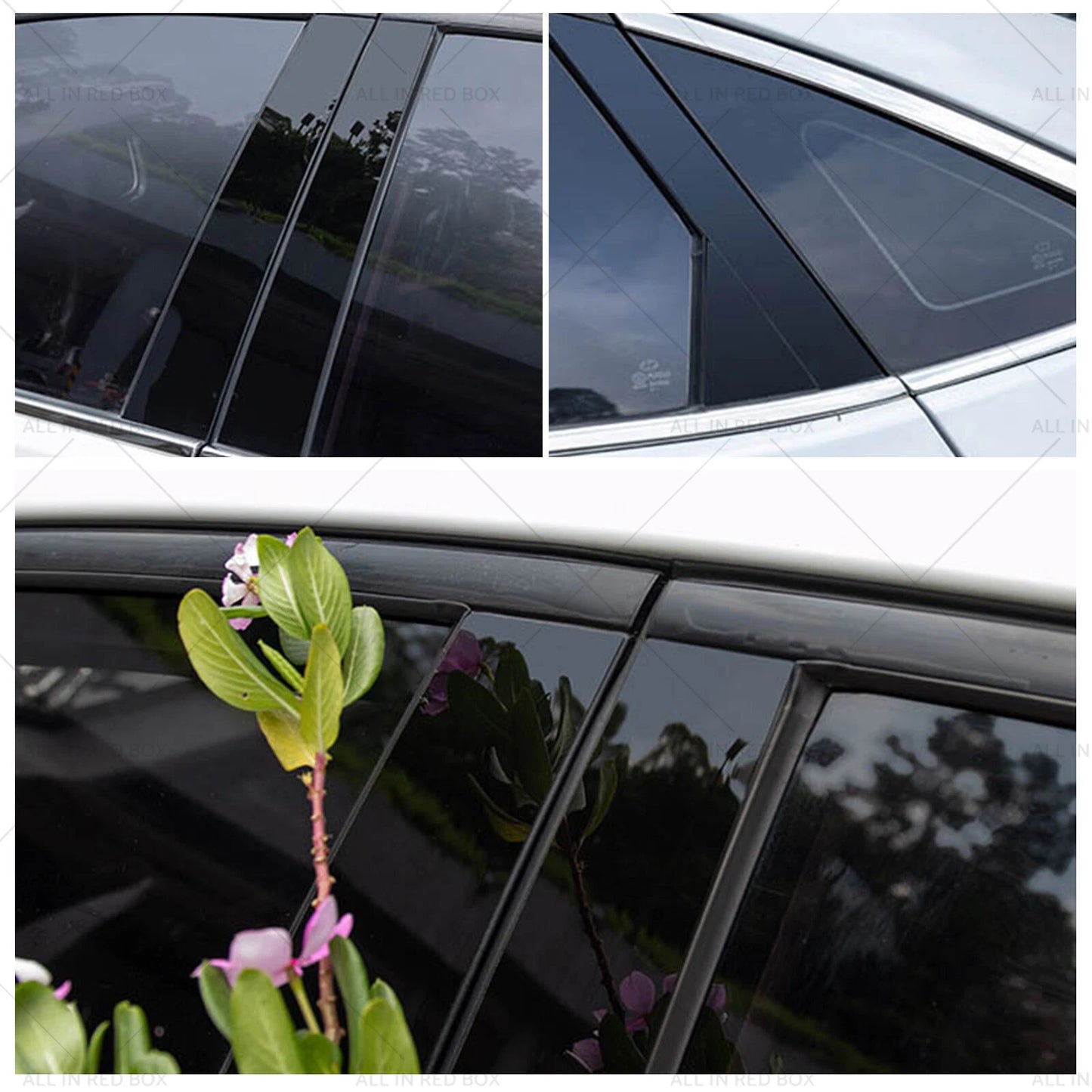 6 x Black Pillar Post Cover Trims for Honda Civic Sedan (2016-2021)