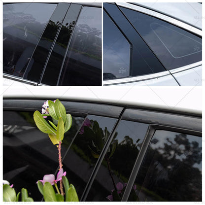 6 x Black Pillar Post Cover Trims for Honda Civic Sedan (2016-2021)