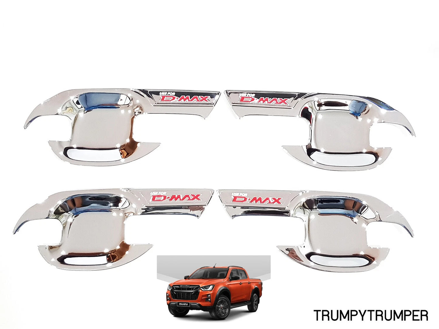 Chrome Door Handle Cover Insert Bowl Trim for Isuzu D-Max DMAX UTE (2020-2021)