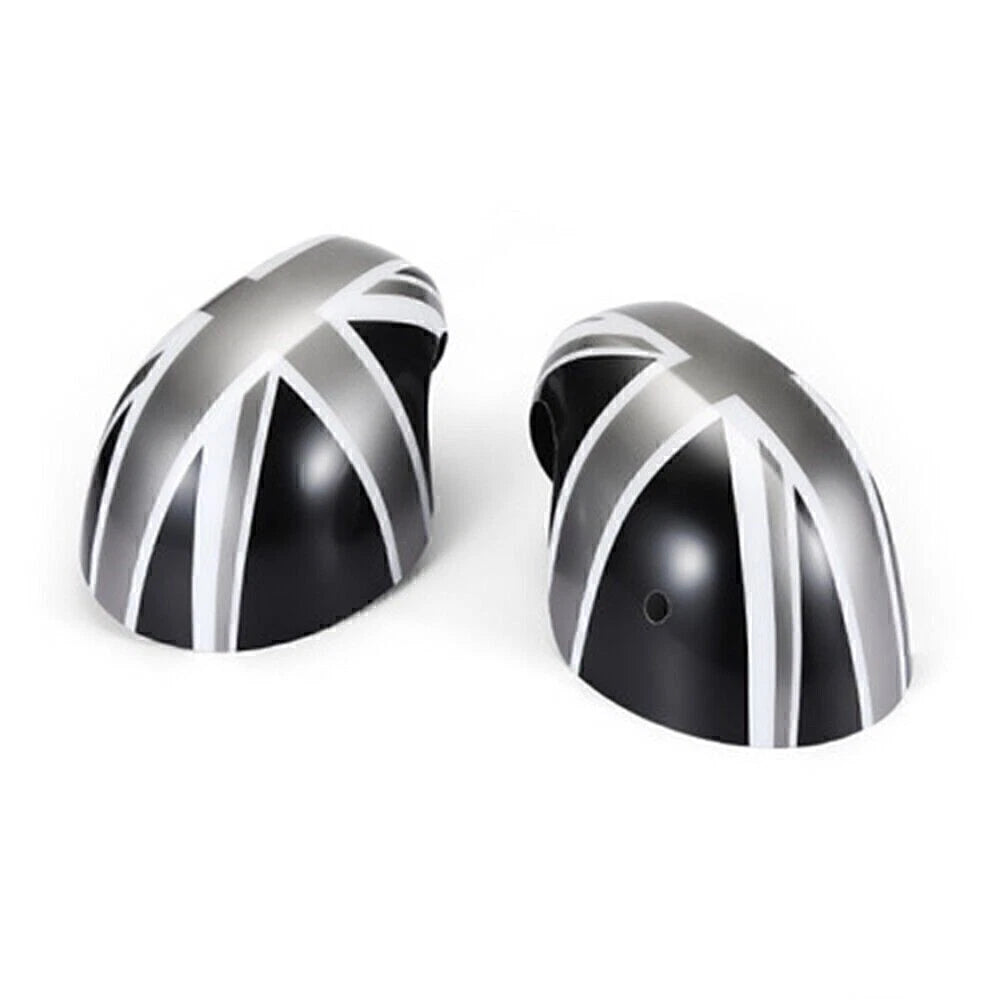 Door View Mirror Cover Cap Black Union Jack for MINI Cooper F54 F55 (14-19)