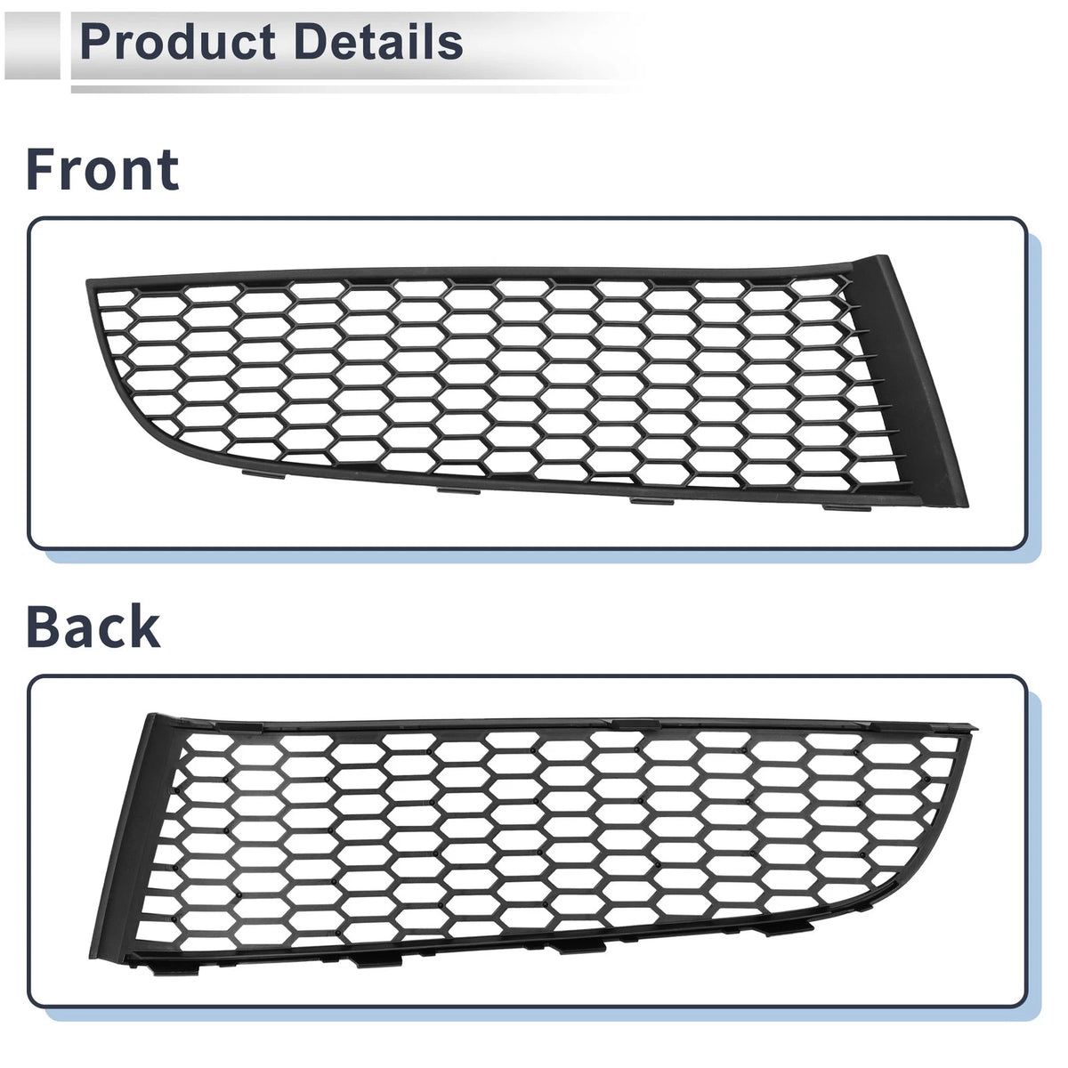 Right Front Fog Light Grill for BMW 740i (2011-2015) - 1 x Black Cover