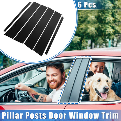 6 x Pillar Post Door Window Trim Covers for Ford Explorer (2011-2019) Black