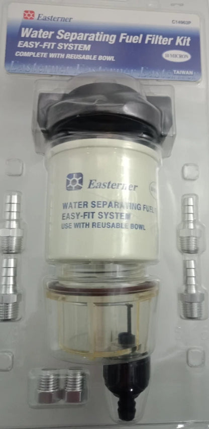 Marine Water Separating Fuel Filter Kit Easy-Fit Mini System Up To 70HP
