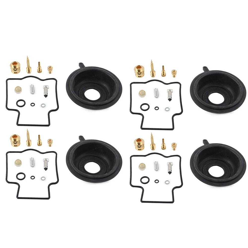 Carburetor Repair Kit Diaphragm Rebuild 4 x Sets for Kawasaki ZZR600D (1990-1992)