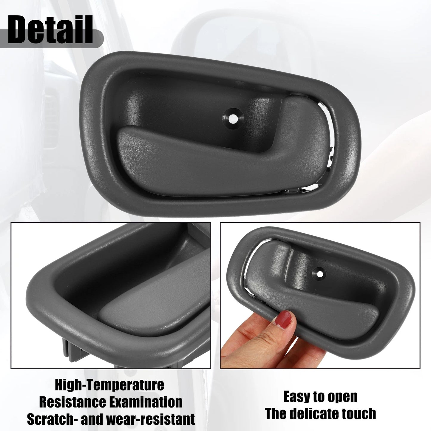 2 x Front Rear Interior Door Handles for Toyota  Gray