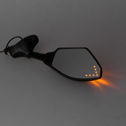 2 x Rearview Mirrors with Turn Signal Lights for Ducati Honda