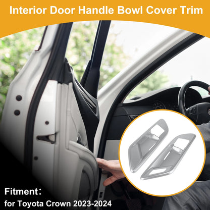 Interior Door Handle Bowl Cover Trim for Toyota Crown (2023-2024) Silver Tone