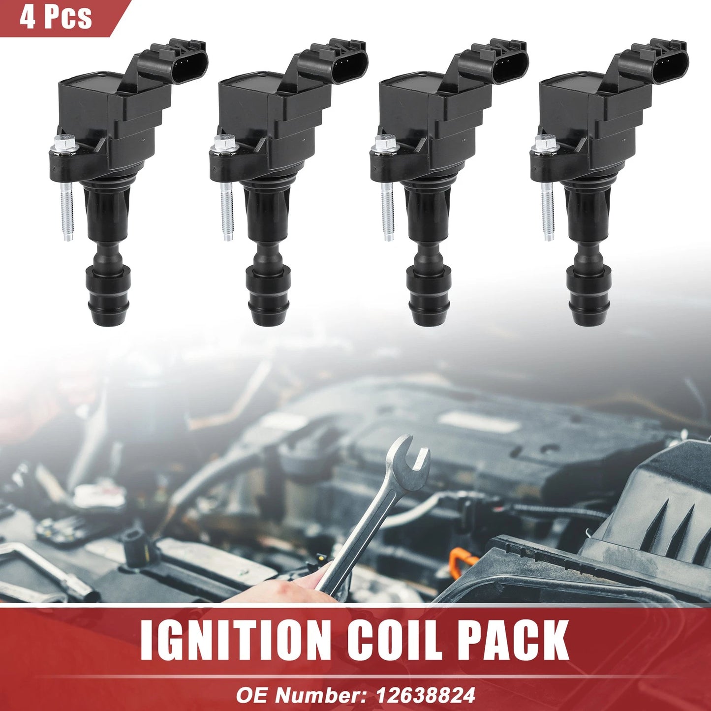 4 Pcs Automotive Engine Ignition Coils Pack Assembly for Buick LaCrosse