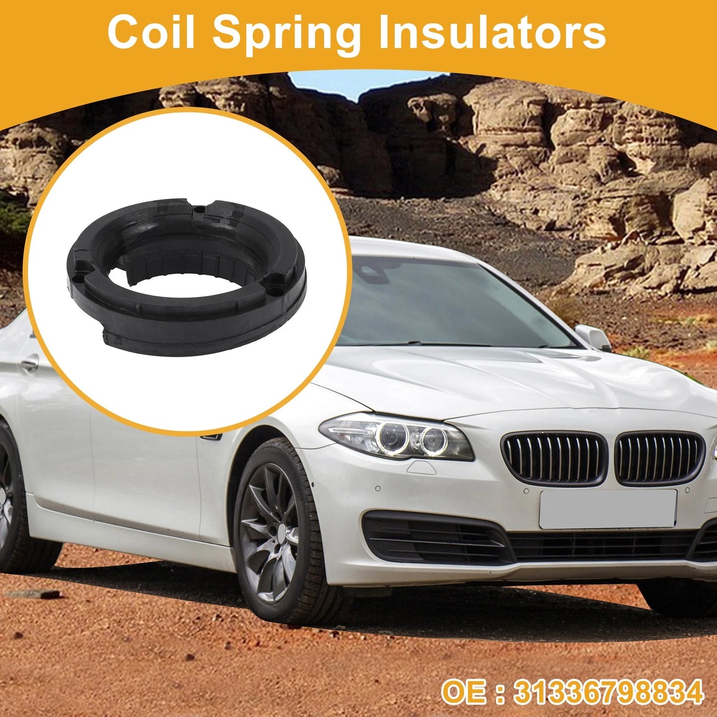 Coil Spring Insulators for BMW 750i 2009-2015 Rubber 1 x Pair