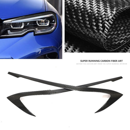 2 x Carbon Fiber Fog Light Eyelid Trim for BMW 3 Series G20 G28 (2019-2021)