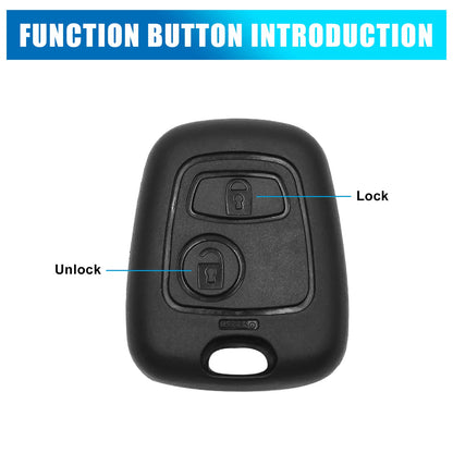 Remote Keyless Entry Key Fob Case for Peugeot 206 (2000-2010)