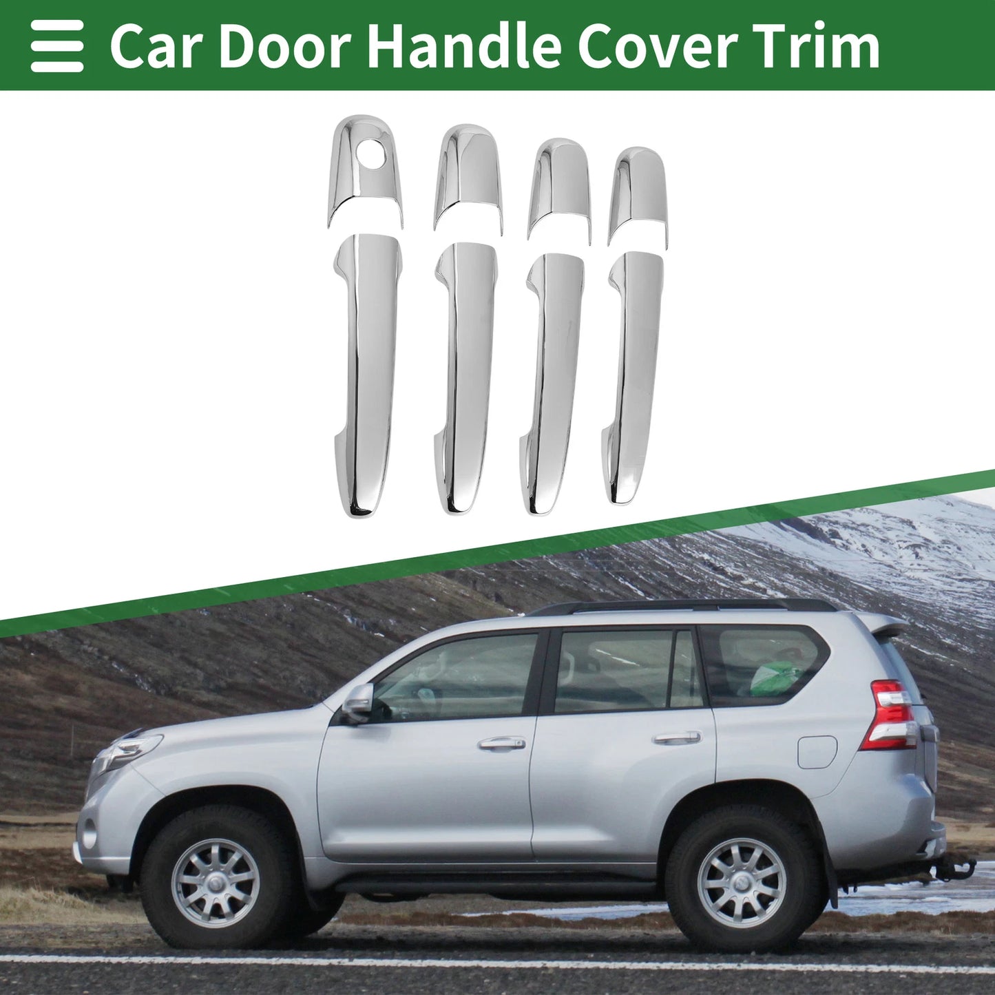 Silver Tone Door Handle Cover Trim for Mazda 2 3 5 6 (2003-2023)