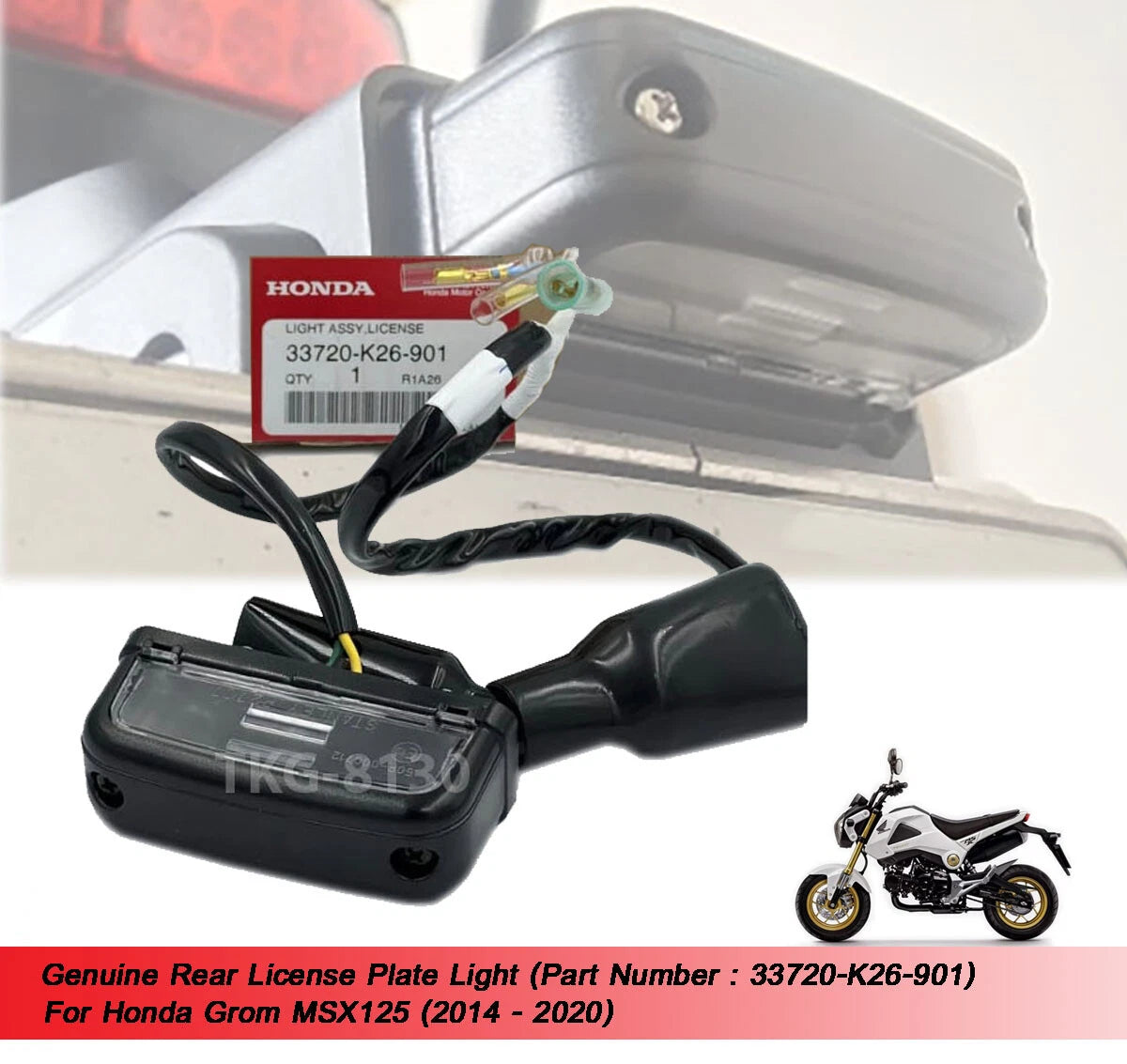 Rear License Plate Light for Honda Grom MSX125 (2014-2020)