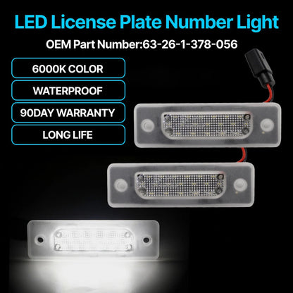 LED Rear License Plate Light for Europe BMW M5 5/7 Series E32 E34 Sedan