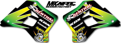 Kawasaki KX 200 Split Style Tank Shroud Stickers Decals Graphics (1995-2008)