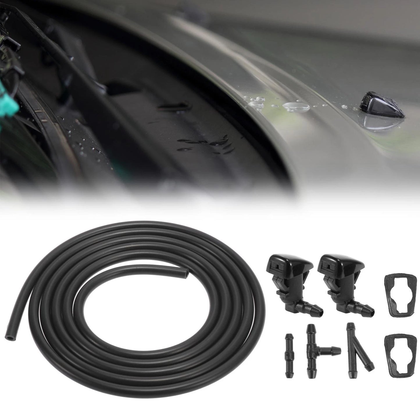Windshield Washer Nozzles Hose Kit for Ford Fusion, Toyota Tacoma (2006-2023)