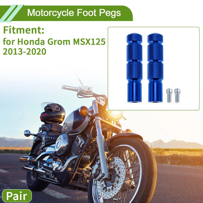 Foot Pegs Front Aluminum Alloy Blue for Honda Grom MSX125 (2013–2020)