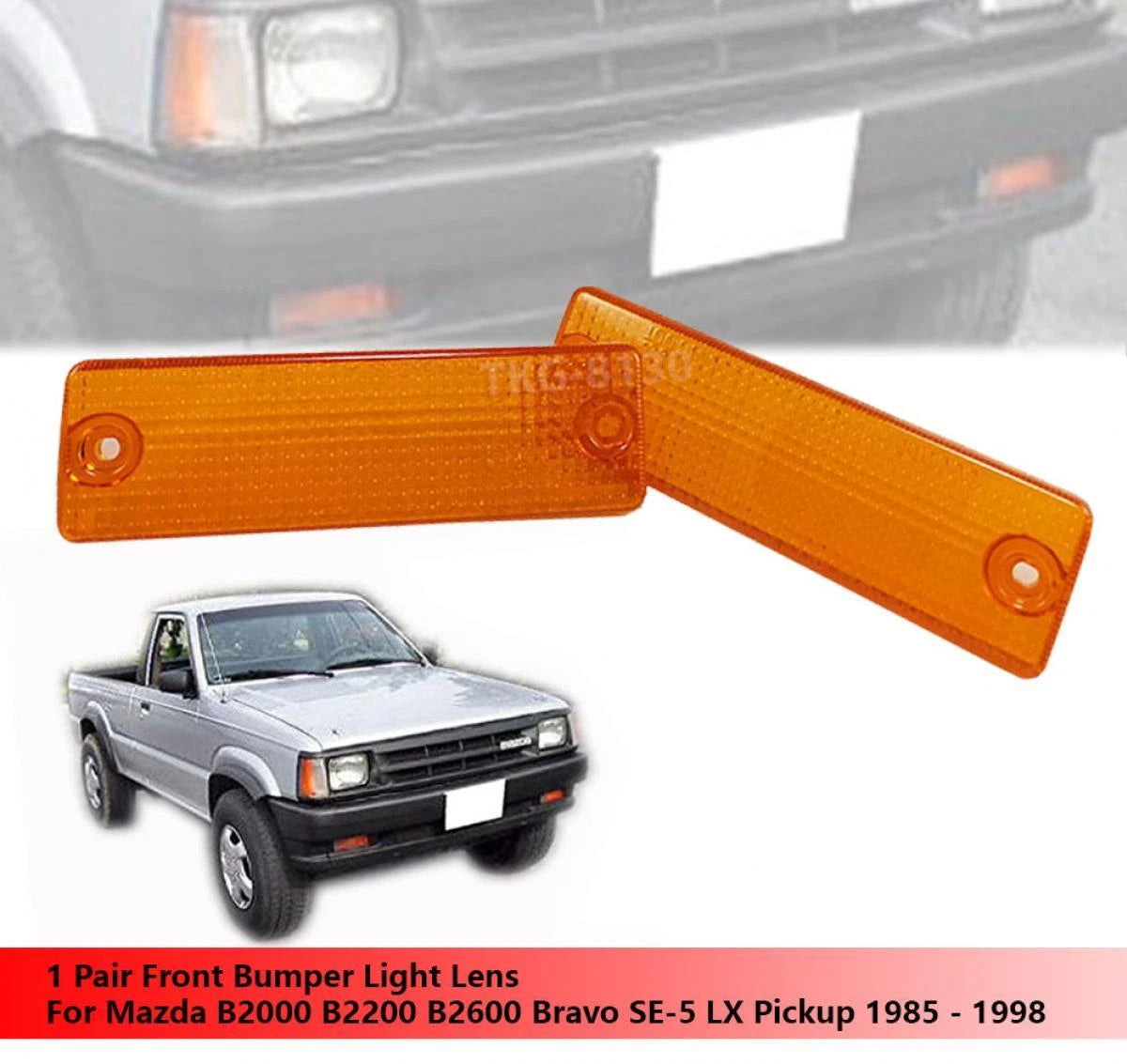 Front Bumper Light Lens for Mazda  UteB2000 B2200 B2600 (1986-1993)