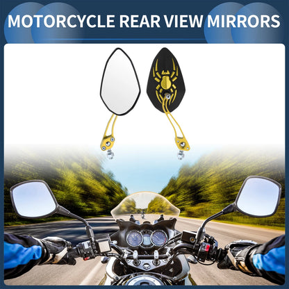 M8/M10 Rear View Mirror / 1 Set / Handlebar Mirrors Gold Tone for Motorcycle